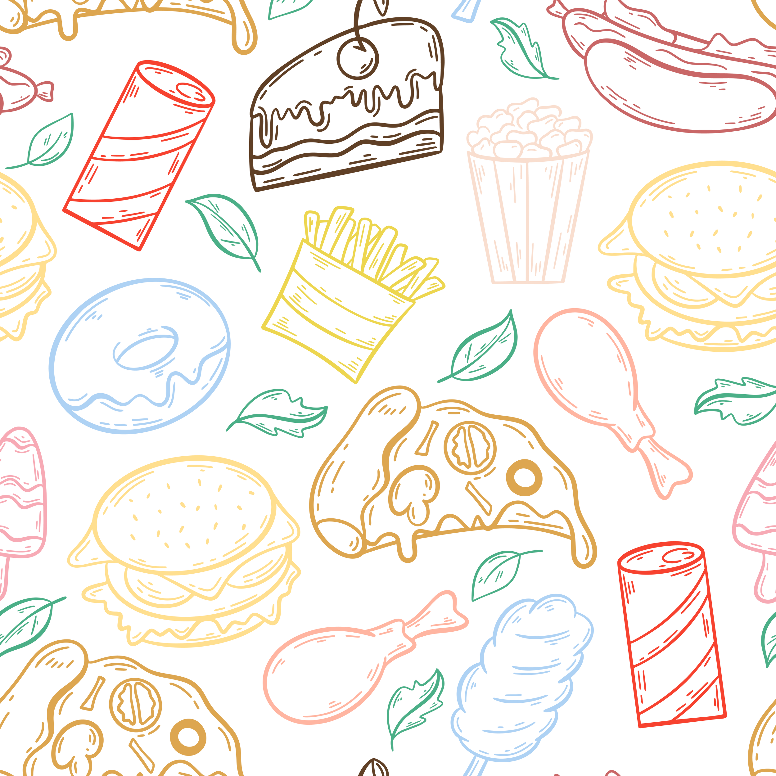 Silhouette fast food background